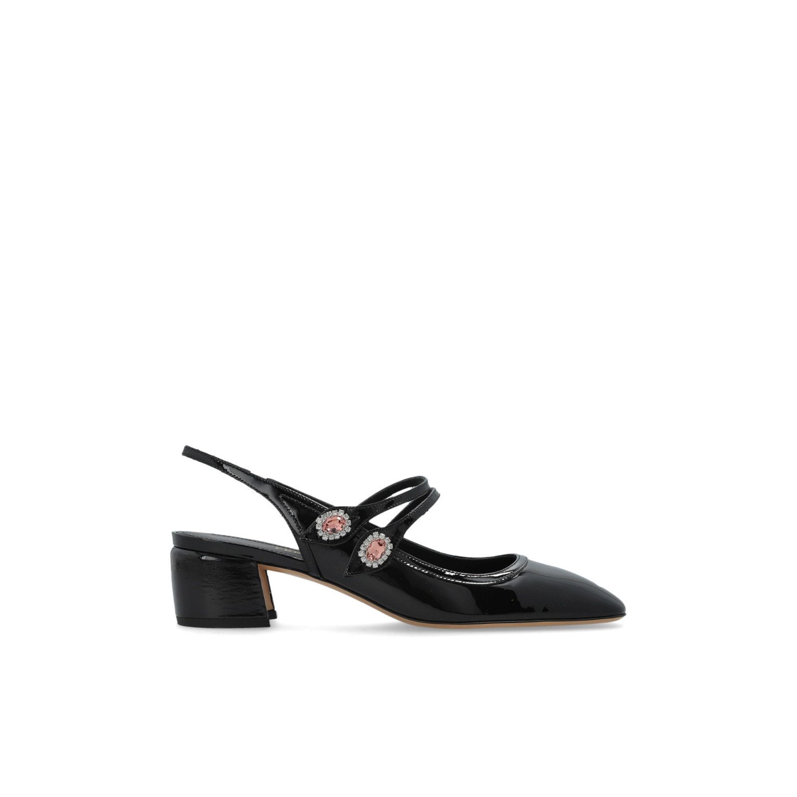 FERRAGAMO Milly Black Leather 35mm Heel Sandals New & Authen