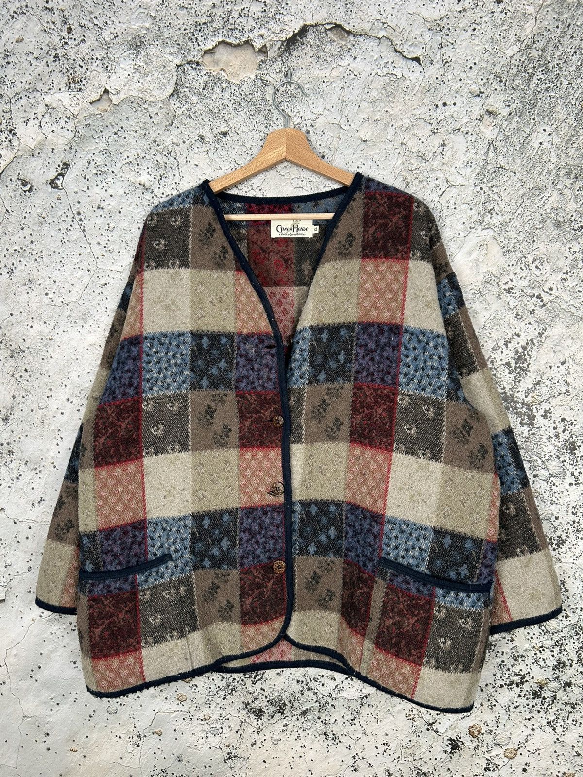 Vintage Vintage Handmade Japanese Cardigan Wool Archive Grunge Punk Size US XL / EU 56 / 4 - 1 Thumbnail