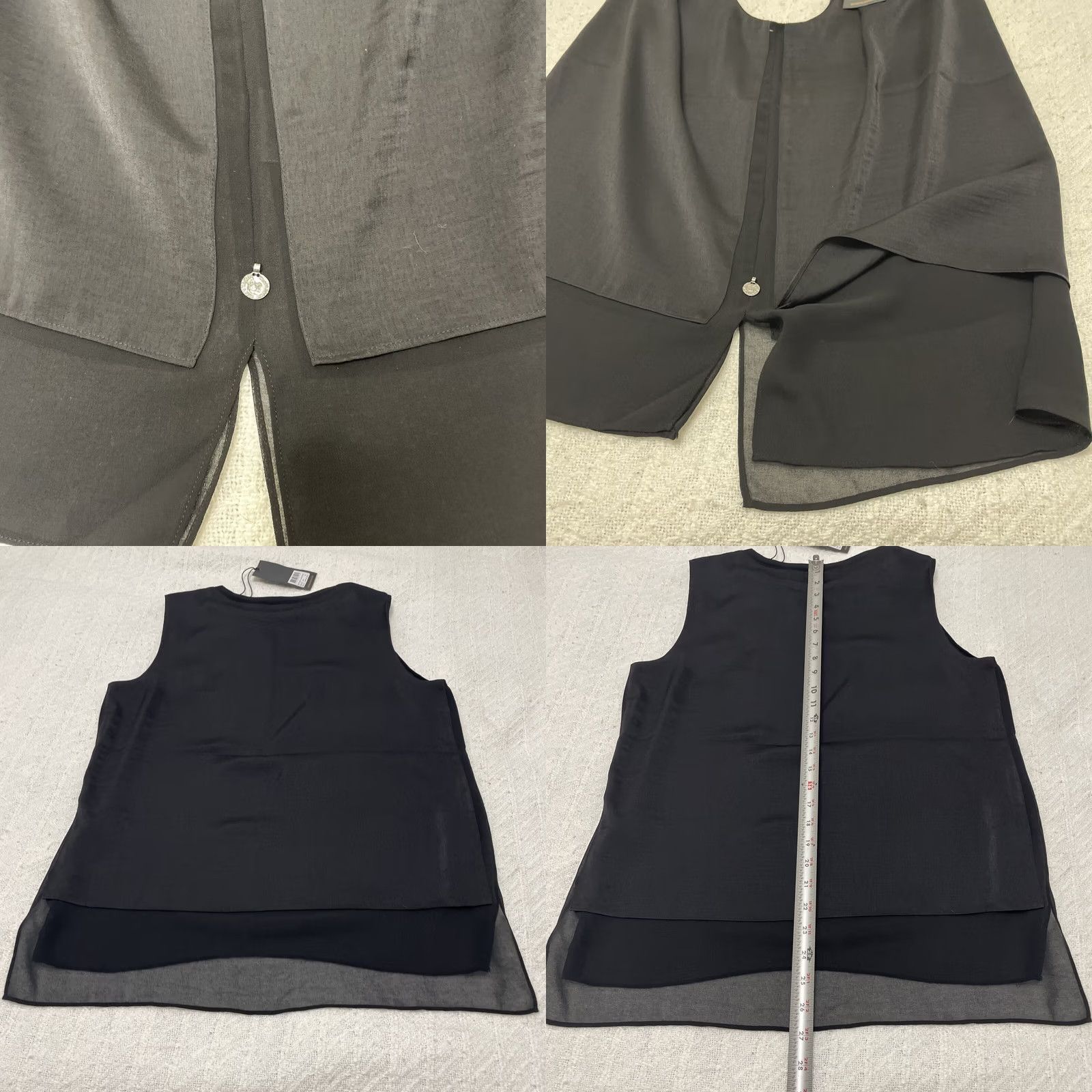 Scotch & Soda NWT Scotch & Soda Maison Scotch Black Tank Top Sheer Panel Layered Sz L (Size L) Womens Tank Top Black Sheer 98$ Size L / US 10 / IT 46 - 8 Thumbnail