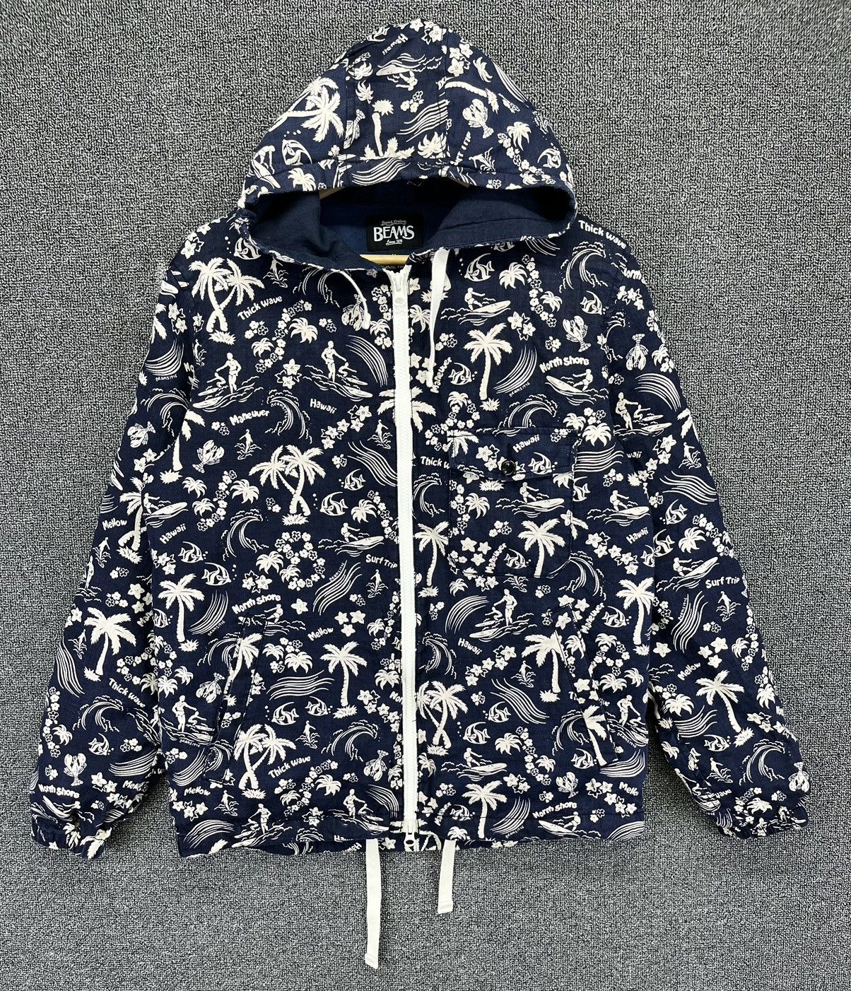 Beams Plus Vintage Beams Hawaiian Surf Hoodie Jacket Size M / US 6-8 / IT 42-44 - 1 Thumbnail
