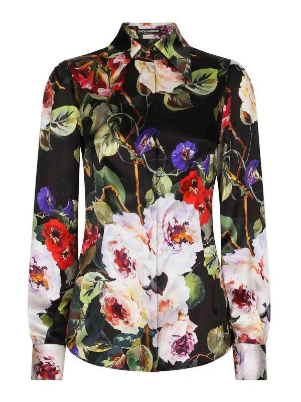 Dolce & Gabbana o1y0925 Floral-Print Shirt in Multicolor Size S / US 4 / IT 40 - 1 Thumbnail