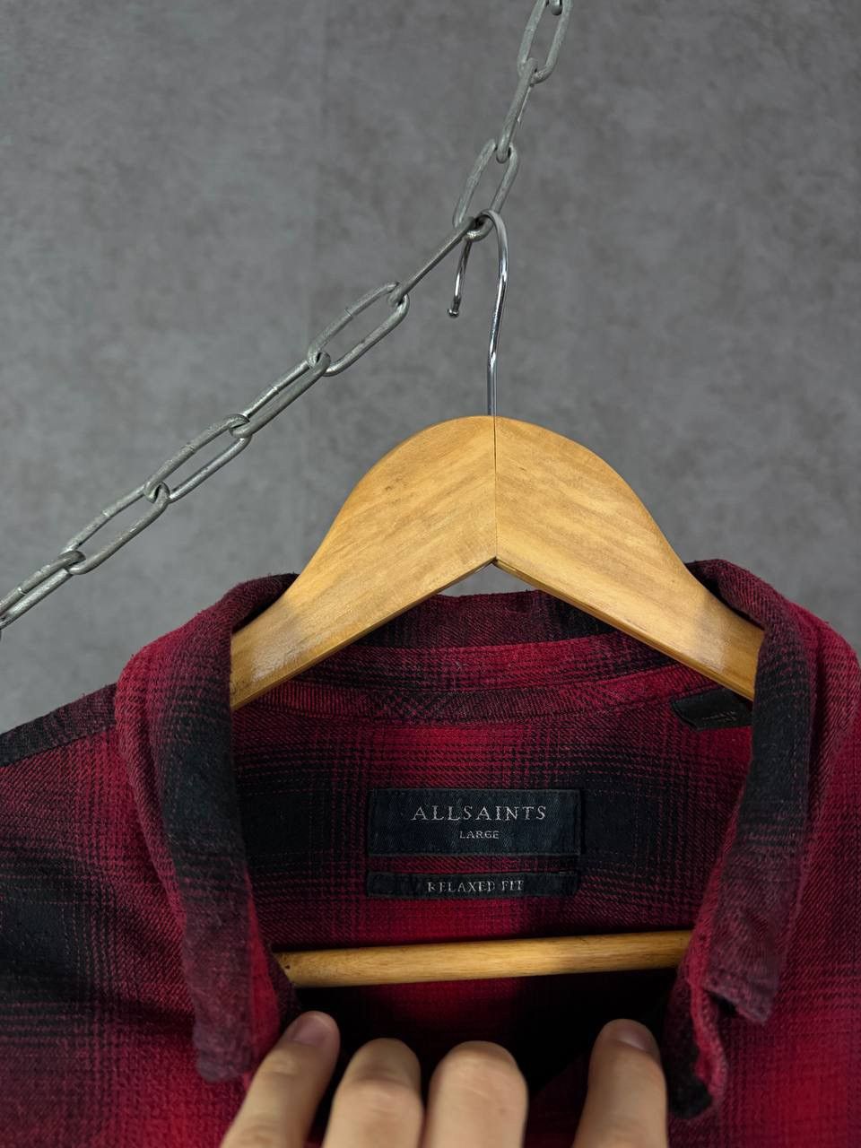 Allsaints Allsaints luxury designer flannel logo relaxed shirt Size US L / EU 52-54 / 3 - 4 Thumbnail
