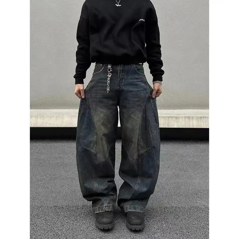 Japanese Brand Retro loose curved knife wide leg jeans Size US 32 / EU 48 - 1 Thumbnail