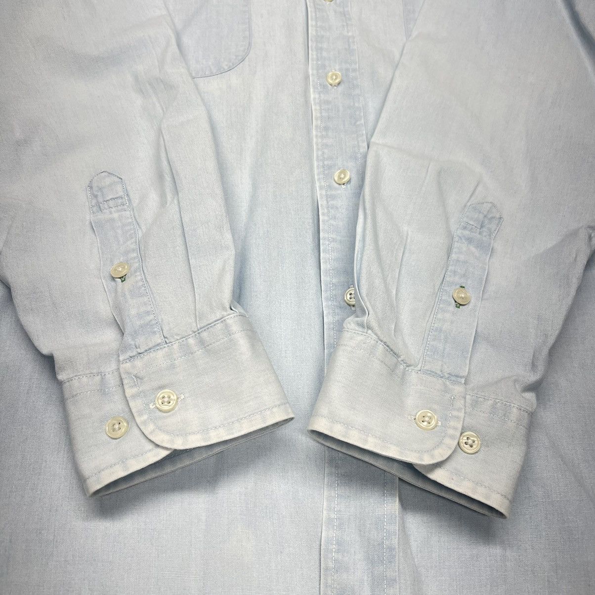 Tommy Hilfiger × Vintage VTG Tommy Hilfiger Button Down Shirt White Blue Faded Size US L / EU 52-54 / 3 - 8 Thumbnail