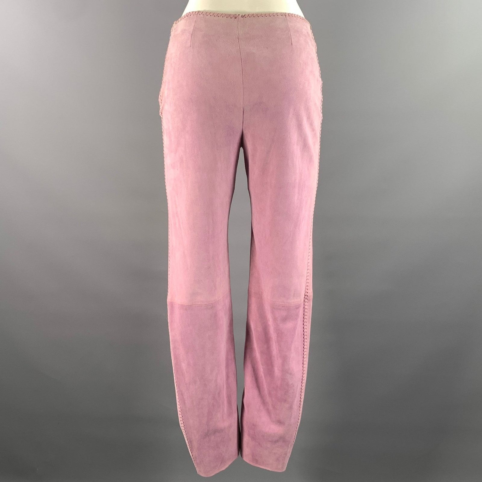 Celine CELINE Size 4 Purple Lavender Leather Suede Pants Size US 28 / EU 44 - 4 Thumbnail