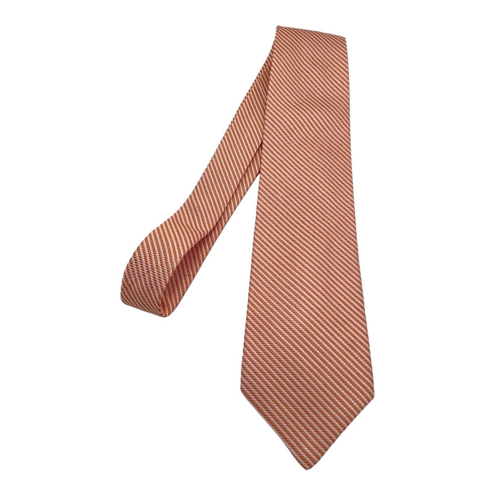 Alfred Dunhill DUNHILL Orange Striped Luxury Designer Silk Tie Made In Engl Size ONE SIZE - 7 Thumbnail