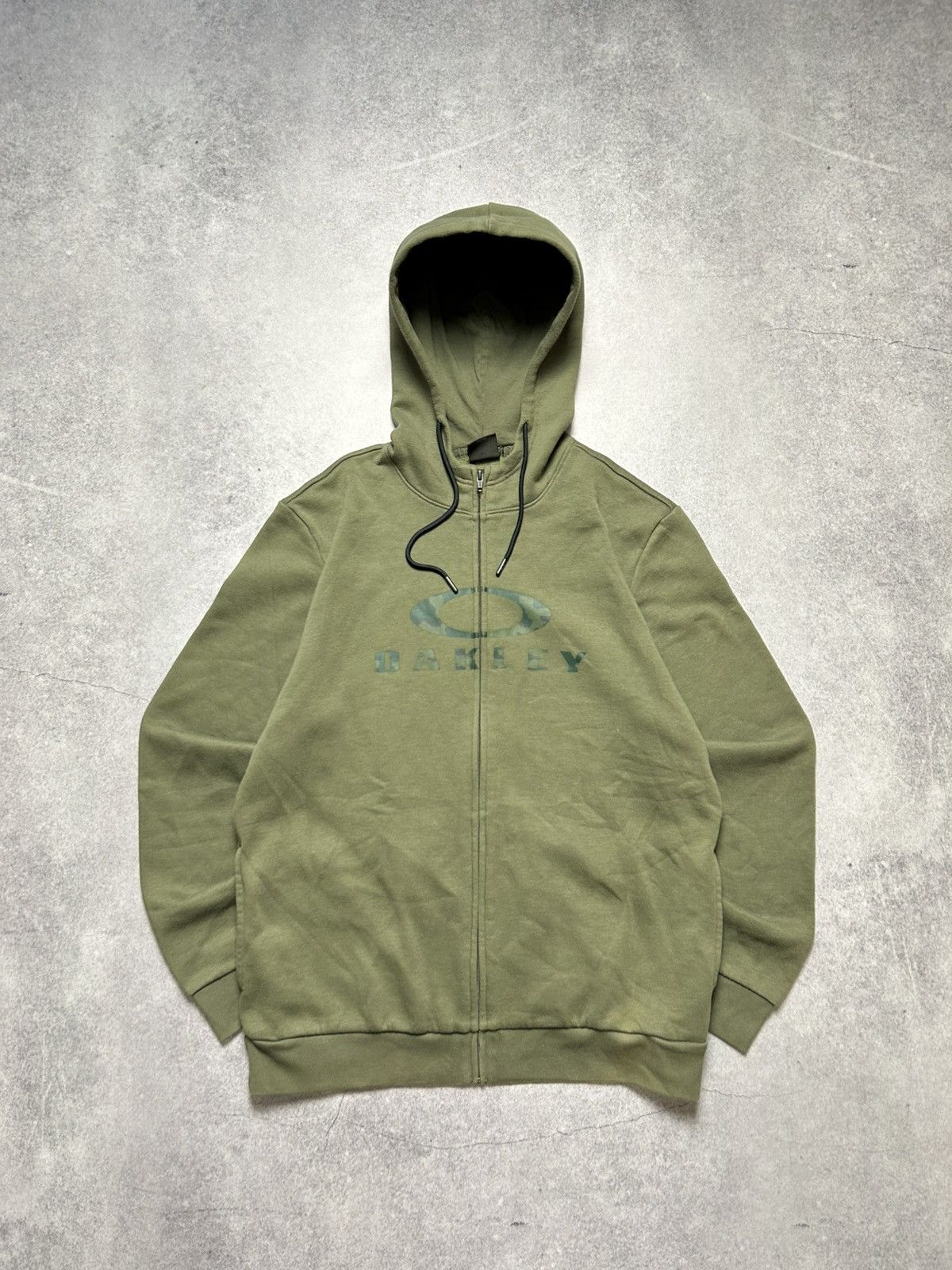 Vintage 2000's Oakley Camo Logo Full Zip Hooded Sweatshirt