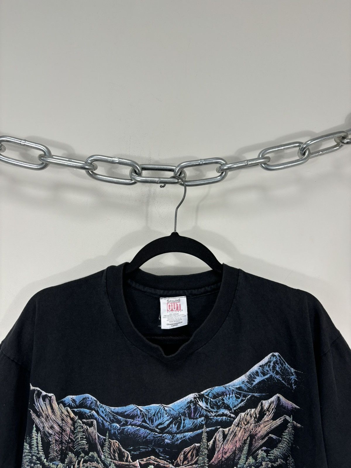 Cartoon Network Vintage Stand Out 1995 Moose In Nature USA Made Black Tee Size US L / EU 52-54 / 3 - 7 Thumbnail