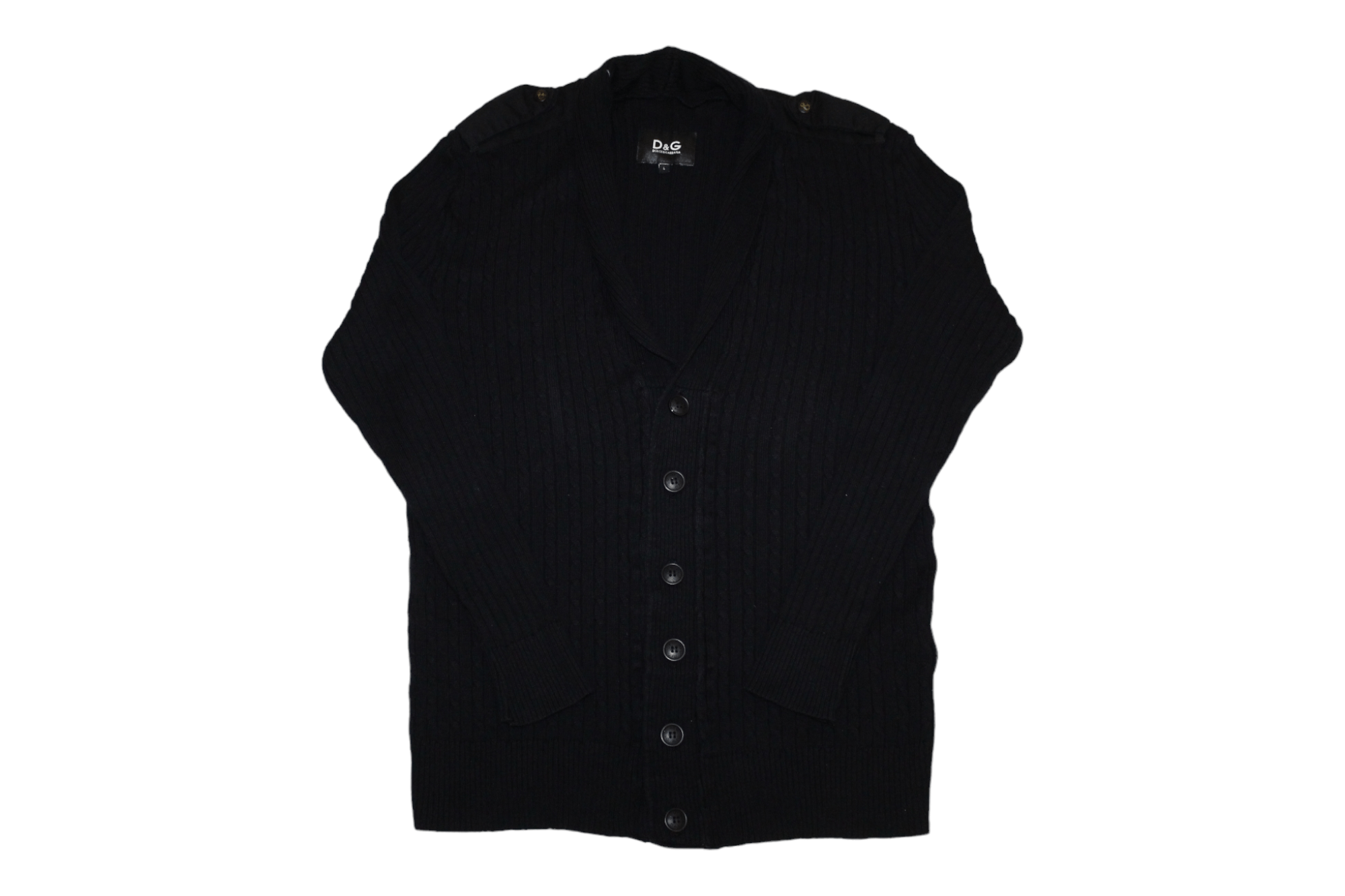 Dolce & Gabbana Dolce & Gabbana Cable Knit Acrylic Viscose Shawl Cardigan Size US L / EU 52-54 / 3 - 1 Thumbnail