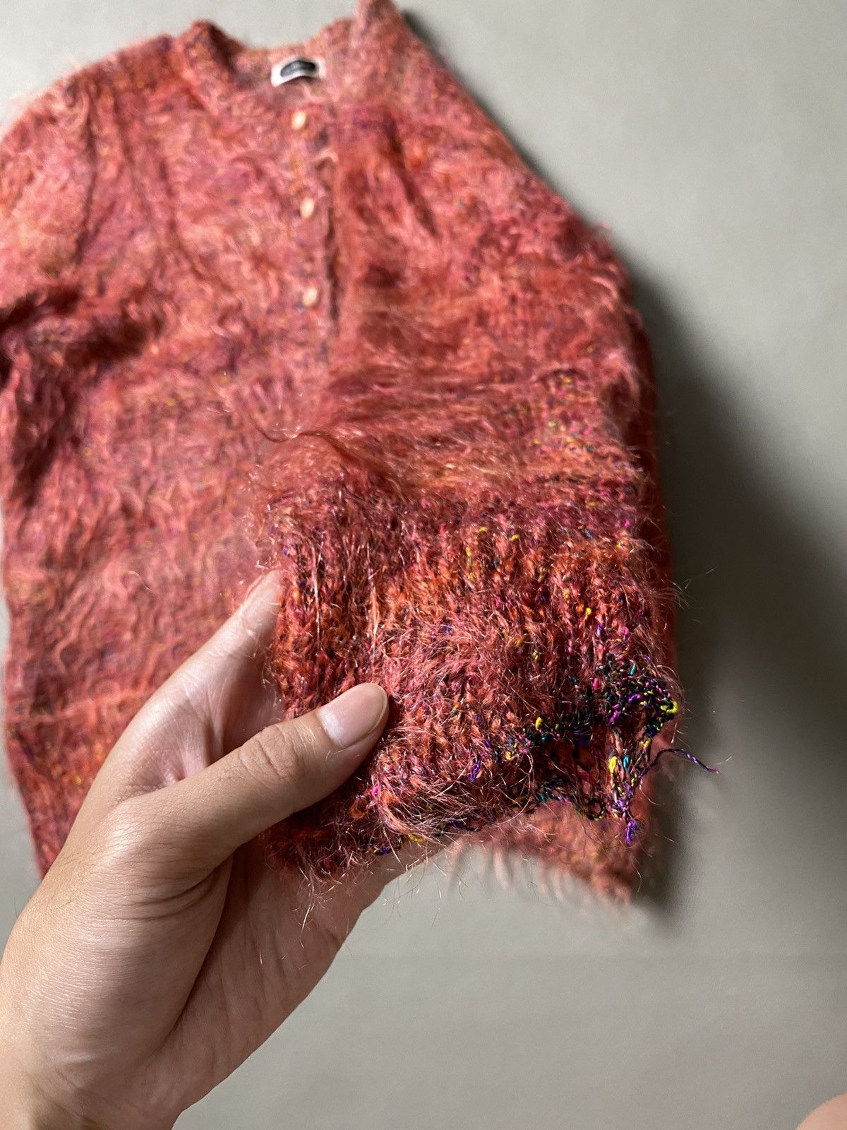 If Six Was Nine × Japanese Brand Poret Fuzzy Mohair Grunge Sweater Cardigan Size US M / EU 48-50 / 2 - 5 Thumbnail
