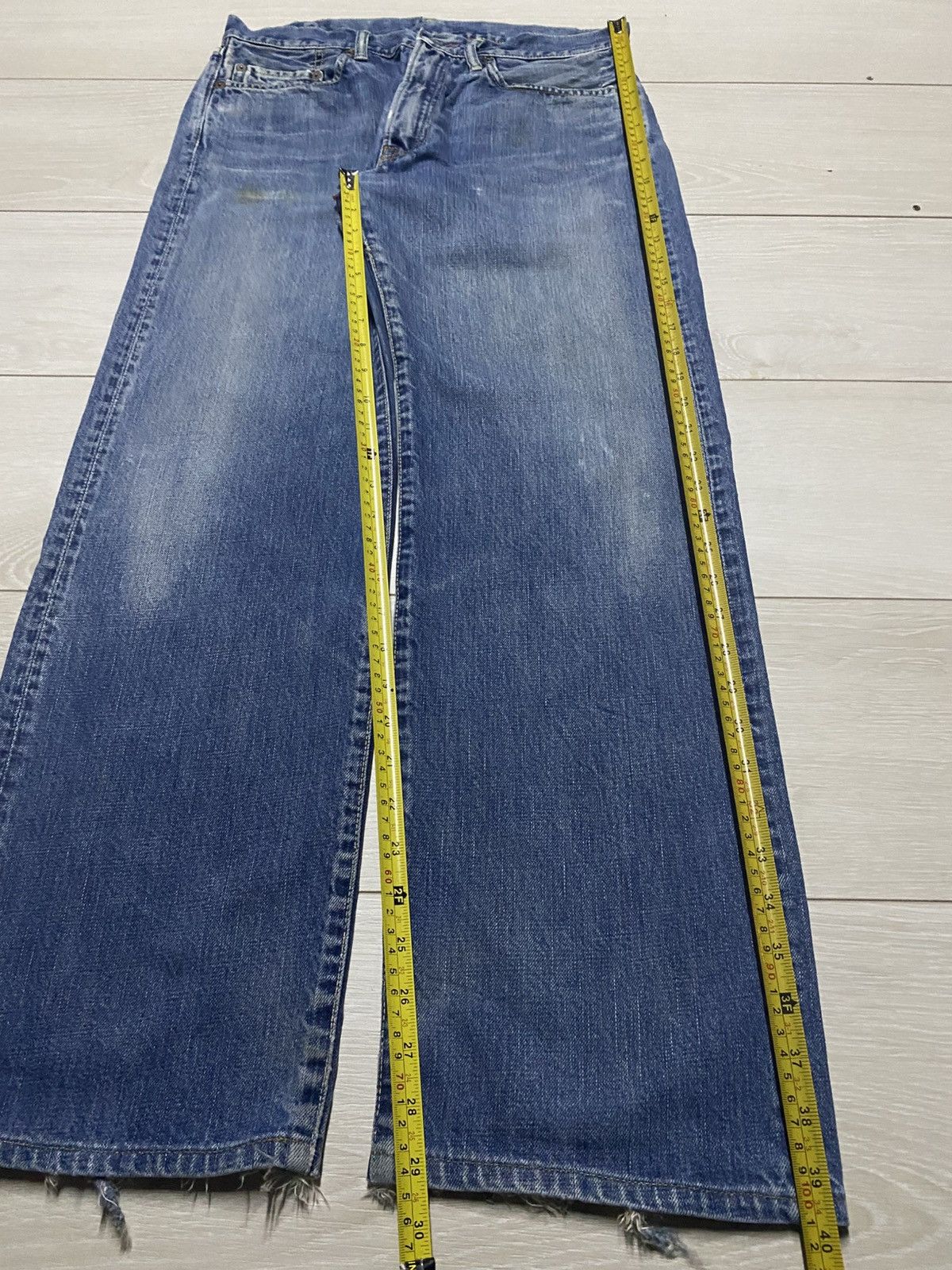 45rpm 45Rpm Grunge Distressed Baggy Wide Leg Jeans Size US 31 - 14 Thumbnail