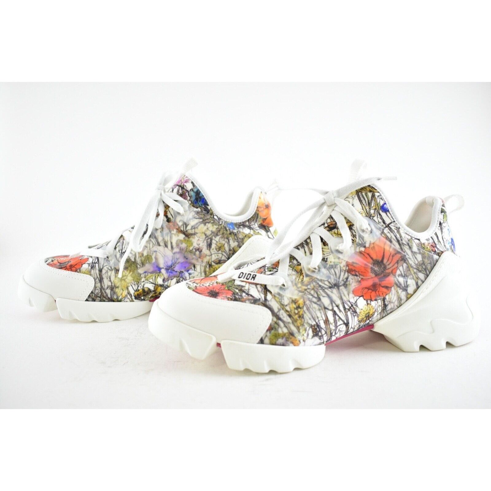 Dior D Connect Mille Fleurs Lace Up Flat Trainer Sneaker 39.5 Size US 9.5 / IT 39.5 - 10 Thumbnail