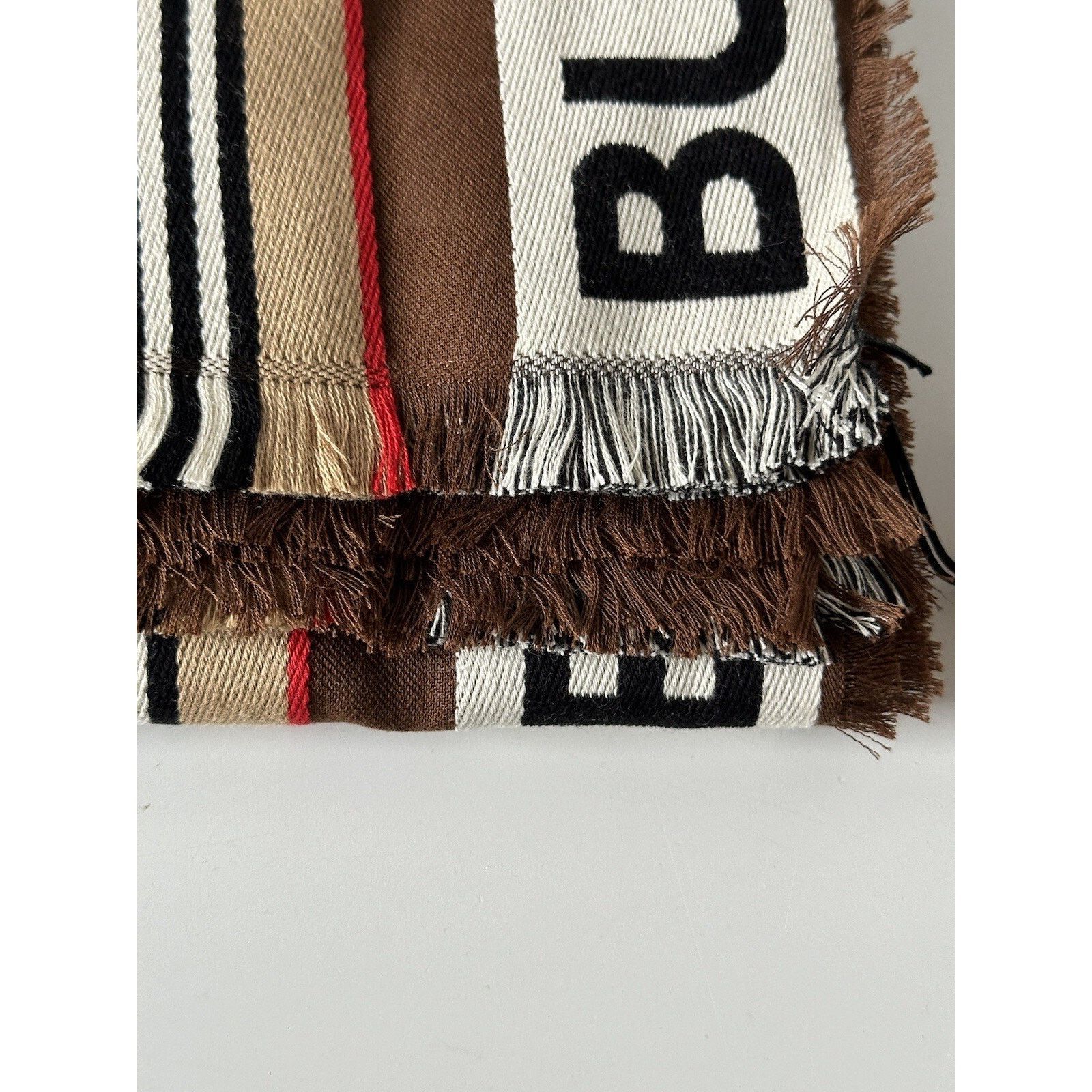 Burberry NWT $470 Burberry Cotton Scarf Brown 185 cm x 100 cm 806732 Size ONE SIZE - 8 Thumbnail
