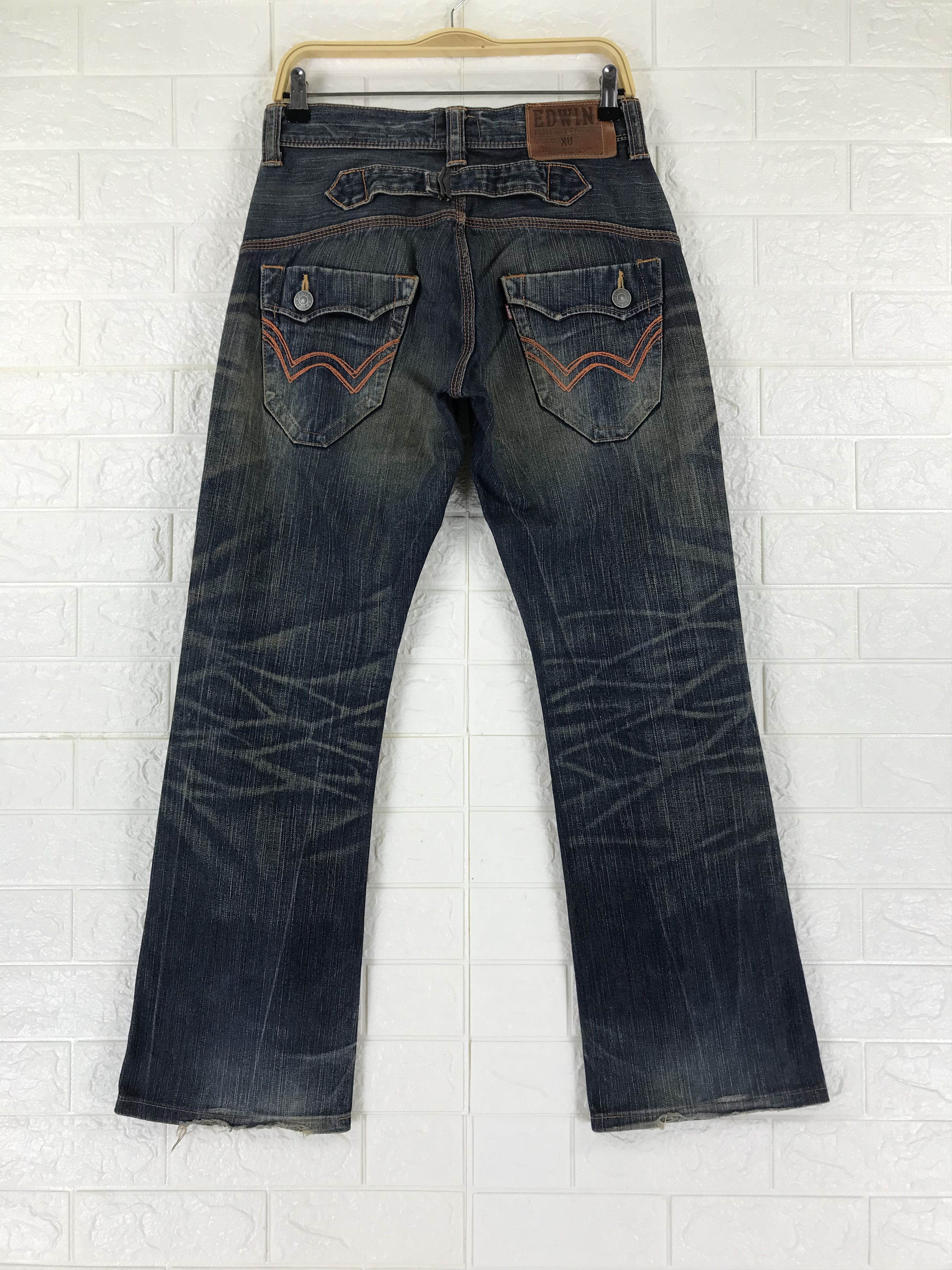 Edwin Vintage Edwin XV Buckle Back Rusty Washed Flare Jeans Size 28" / US 6 / IT 42 - 5 Thumbnail