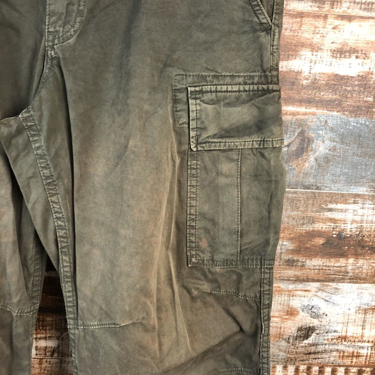 Faded Glory Uniqlo japan Green faded Cargo Multipocket Pants #A2563 Size US 35 - 10 Thumbnail