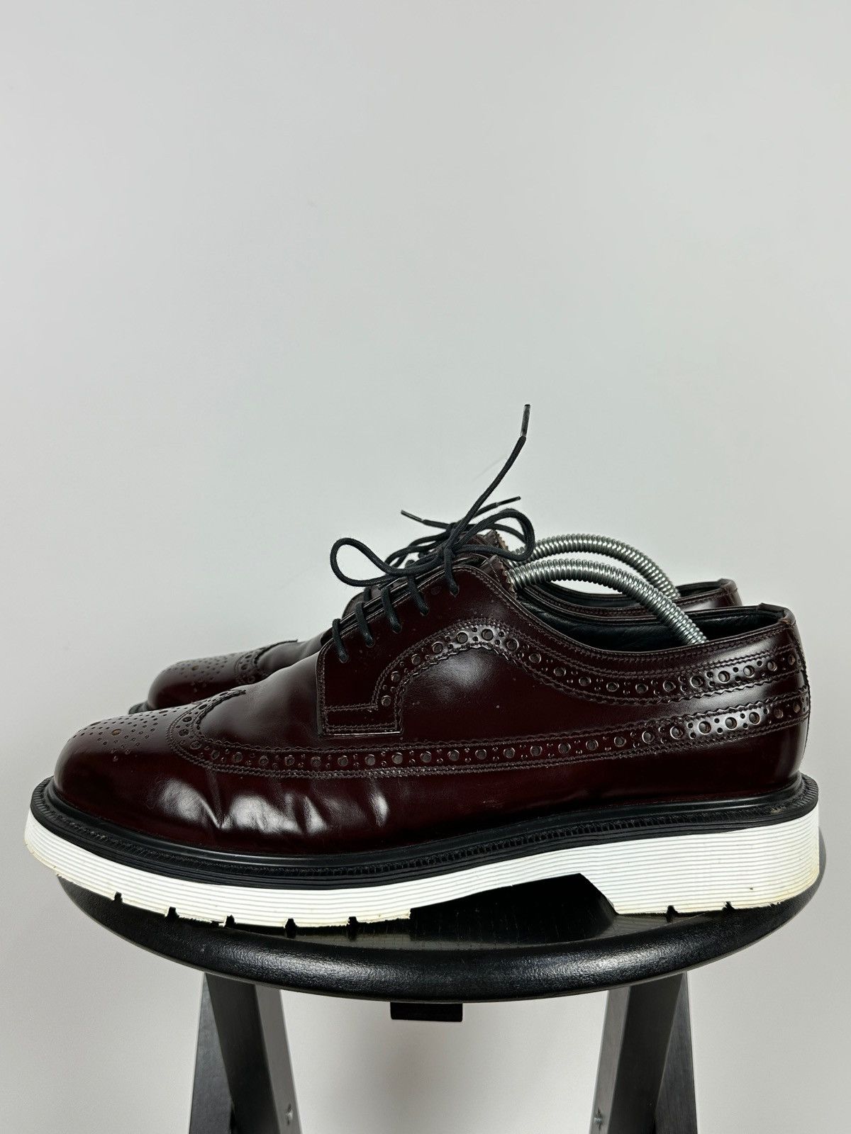 Loake Loake Navy Burgundy Patent Leather Brogue Boots Shoes Size US 10.5 / EU 43-44 - 4 Thumbnail