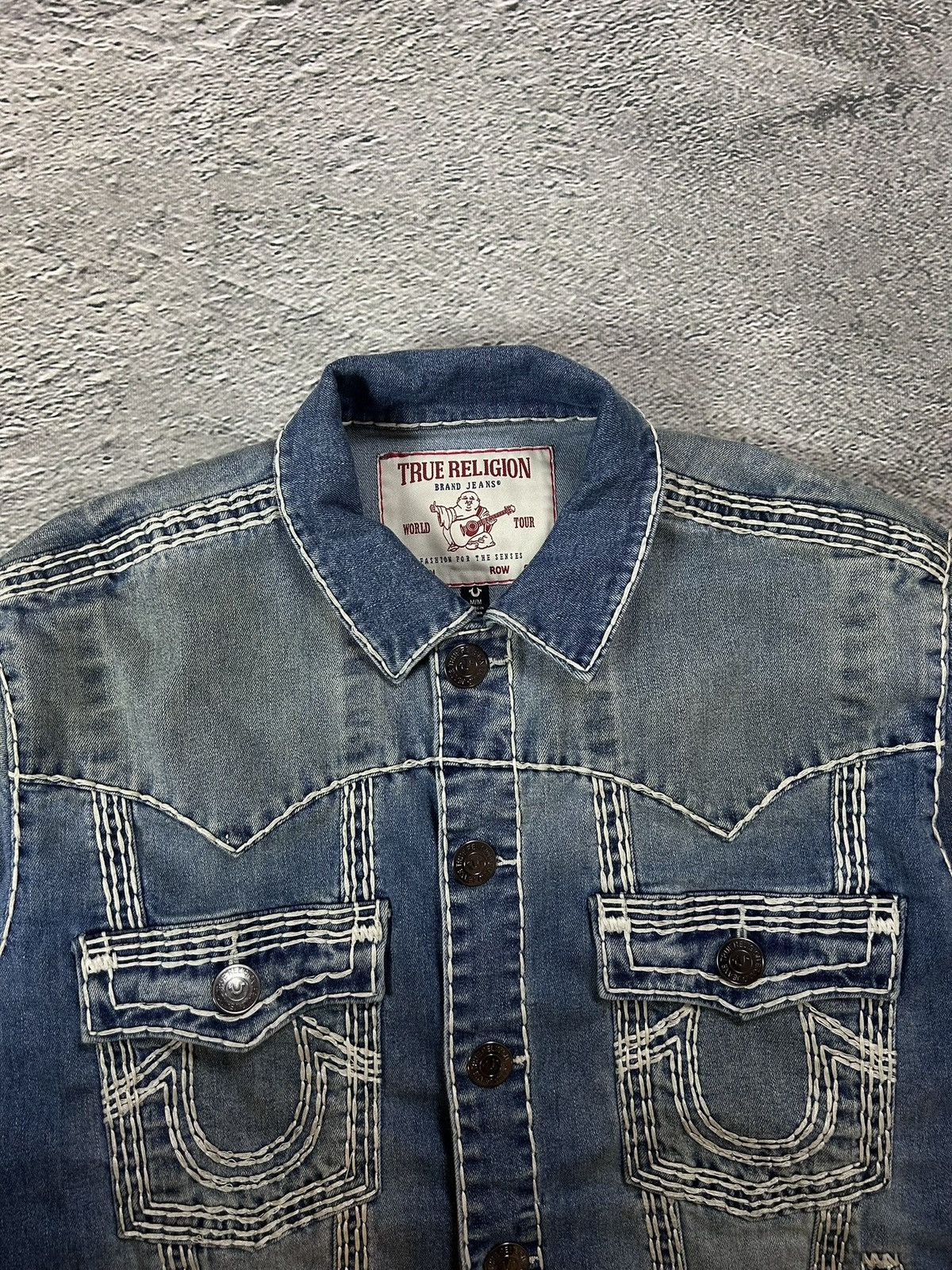 True Religion True Religion denim jacket trucker washed White stitching Size US M / EU 48-50 / 2 - 7 Thumbnail