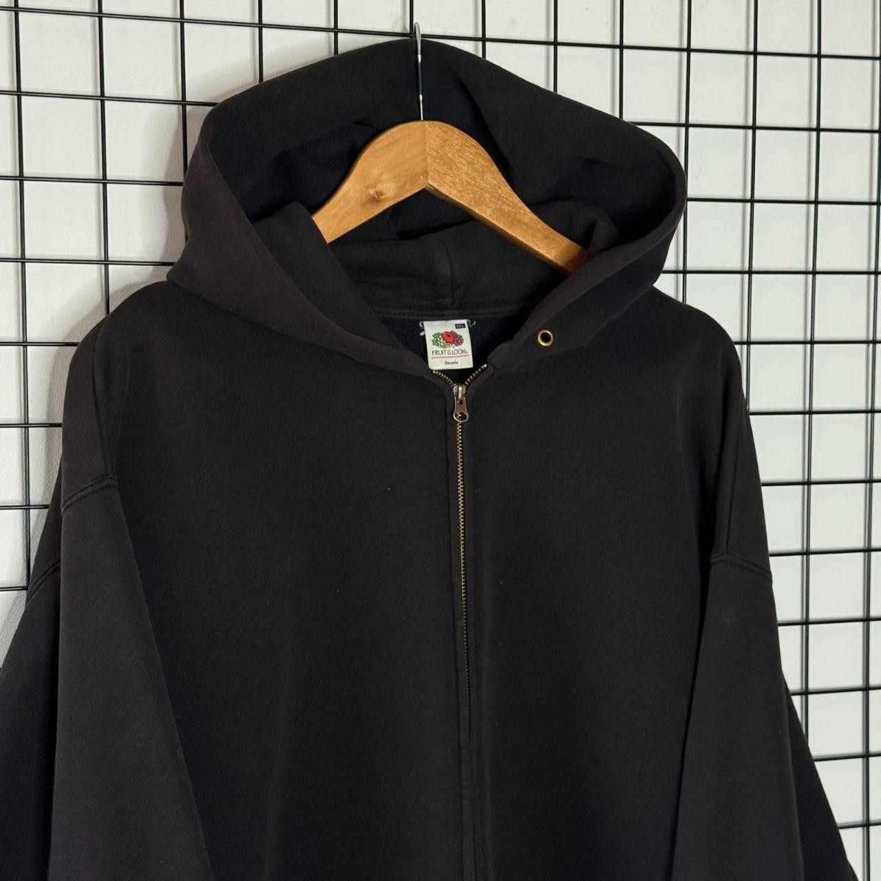 Fruit Of The Loom Fotl BLANK Hoodie Zip Up Faded Thrashed Size US XXL / EU 58 / 5 - 5 Thumbnail
