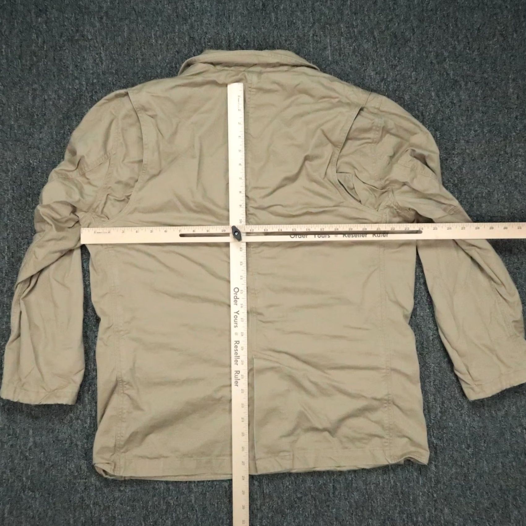 CO Duluth Blazer Mens L Beige Cotton Lined Mid-Length Button Pocketed Casual Workwear 90s Style Mens Size 42R - 4 Thumbnail