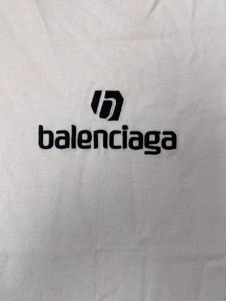 Balenciaga Balenciaga Logo Embroidered Short Sleeve T-Shirt Size L / US 10 / IT 46 - 3 Thumbnail
