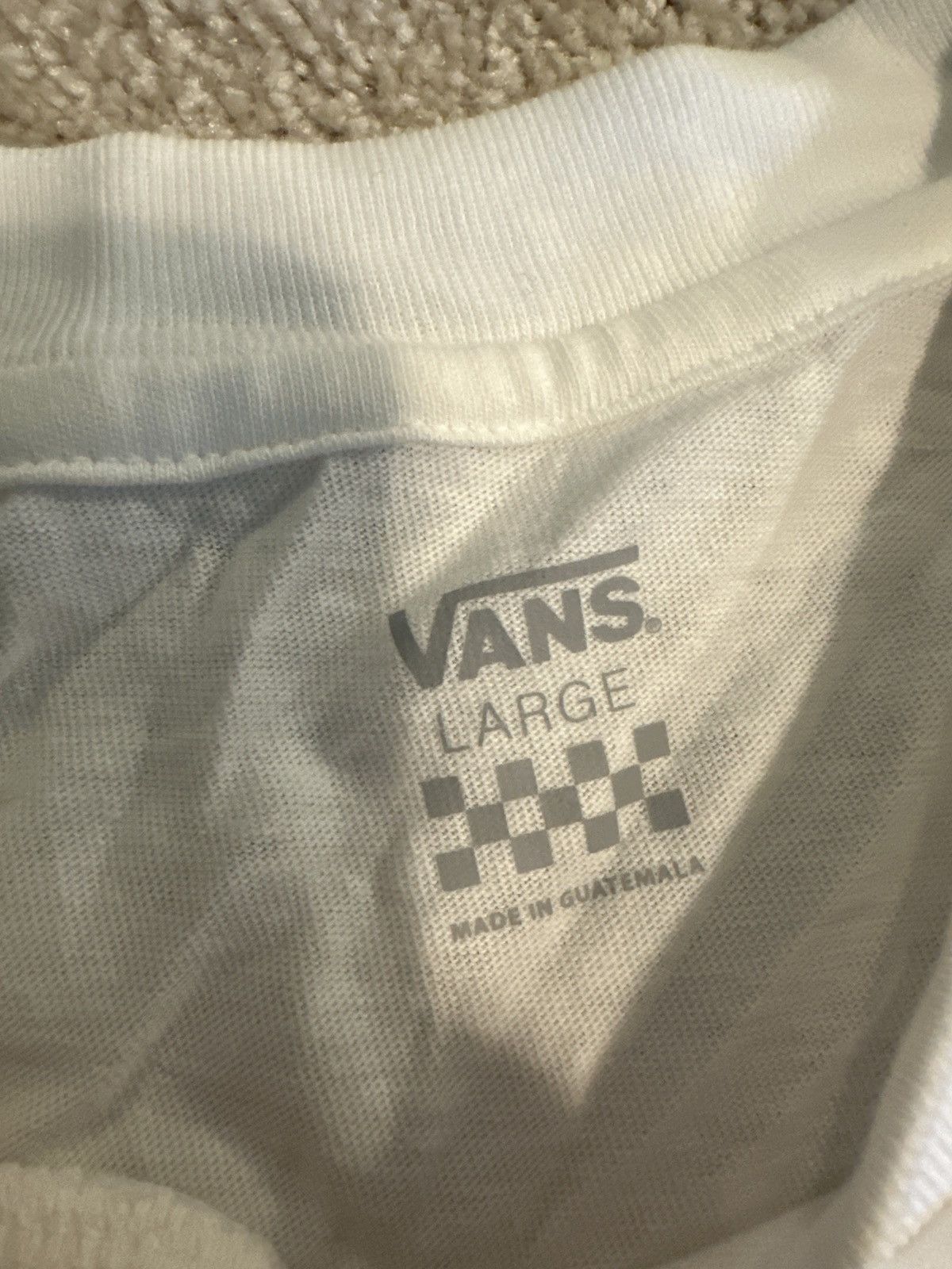 Vans Vans Checkered Long Sleeve White Tee Size US L / EU 52-54 / 3 - 3 Thumbnail