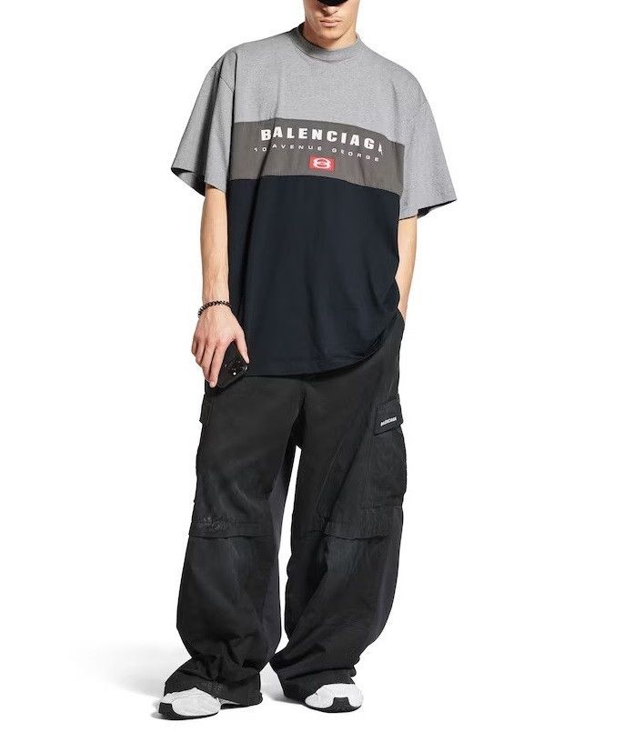 Balenciaga o1tr1nto0526 Unity Sport T-Shirt Large Fit in Grey/Dark Navy Size US L / EU 52-54 / 3 - 3 Thumbnail