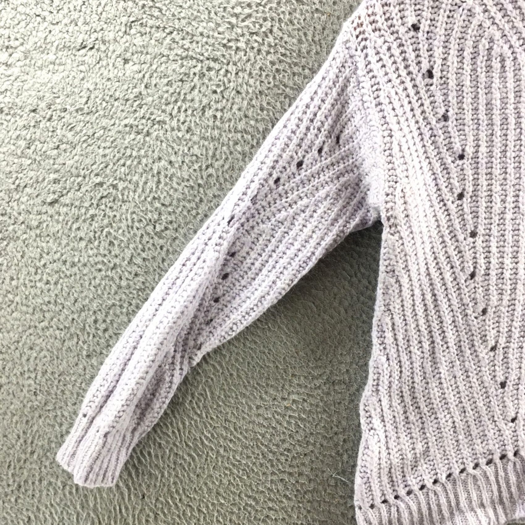 American Eagle Outfitters American Eagle Outfitters Sweater Womens M Lavender Gray Ribbed Knit Mock Neck Pullover Size M / US 6-8 / IT 42-44 - 4 Thumbnail