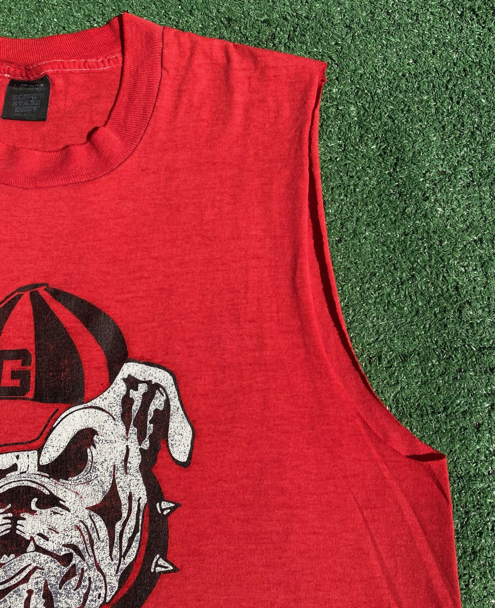 Vintage 80’s Georgia Bulldogs Sleeveless T-Shirt Medium Size US M / EU 48-50 / 2 - 2 Thumbnail