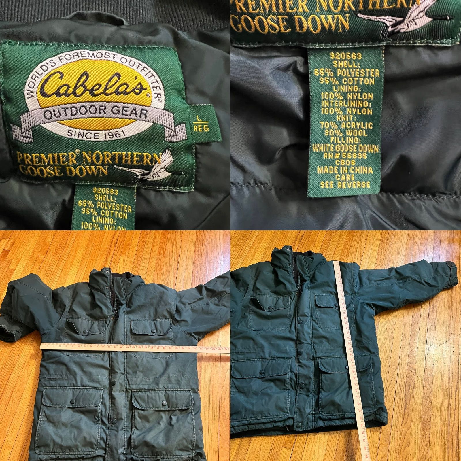 Vintage Cabela's Coat Mens Large Goose Down Heavy Winter Green Parka Coat L Mens Green Goose Down Chore Jacket Size US L / EU 52-54 / 3 - 8 Thumbnail