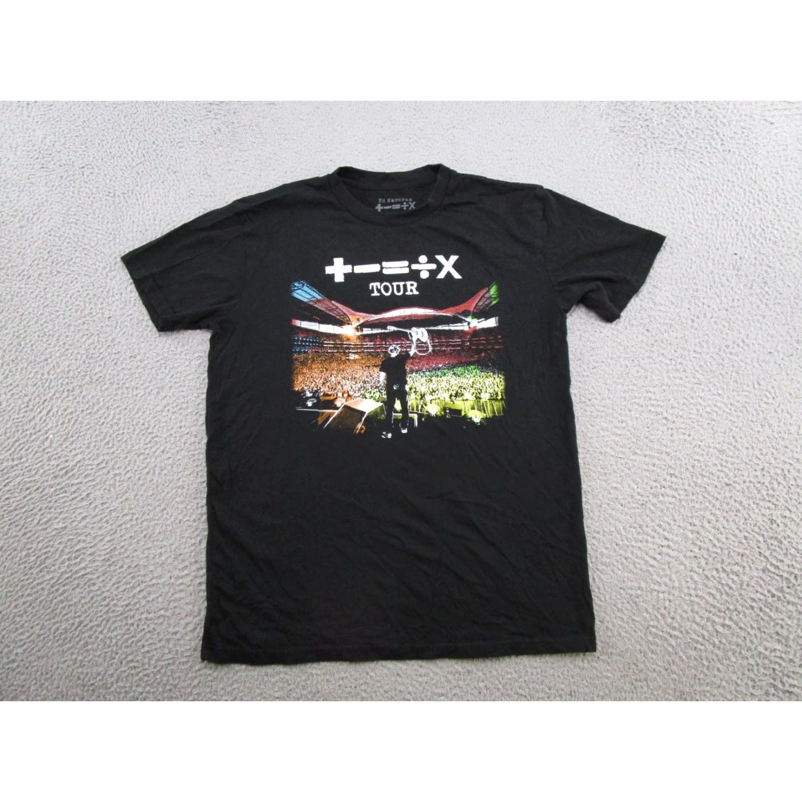 Vintage Ed Sheeran World Tour Concert Shirt M Black Cotton Short Sleeve Crew Neck Double-Sided Stadium Graphic Tee Men Size US M / EU 48-50 / 2 - 2 Thumbnail