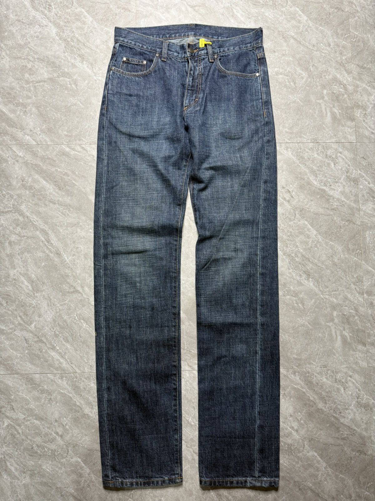 Gucci By tomford Indigo Straight Jeans Pony Leather Patch