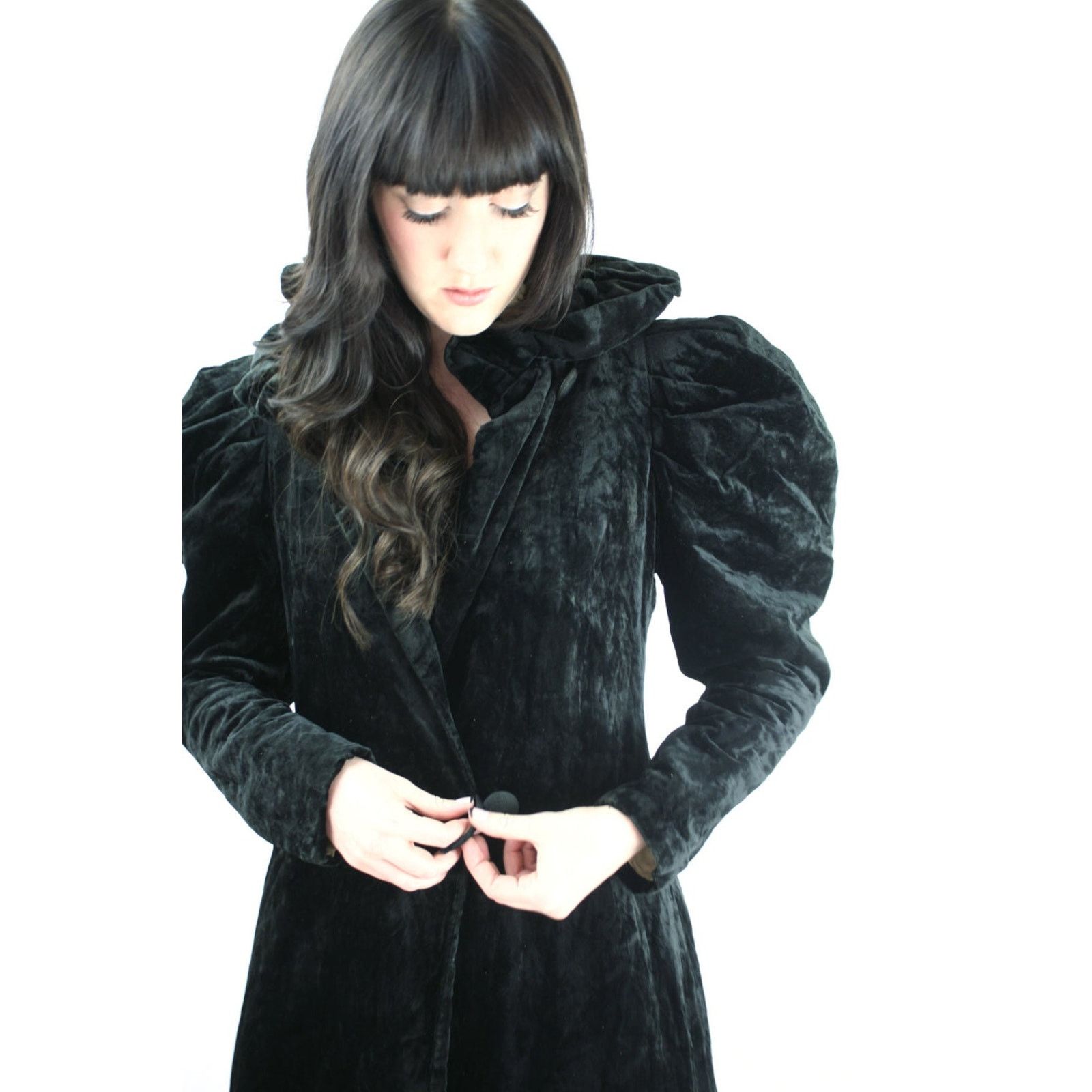 Other Vtg Elizabethian GOTHIC Princess Puff Shoulder MAXI COAT XS Size XS / US 0-2 / IT 36-38 - 5 Thumbnail