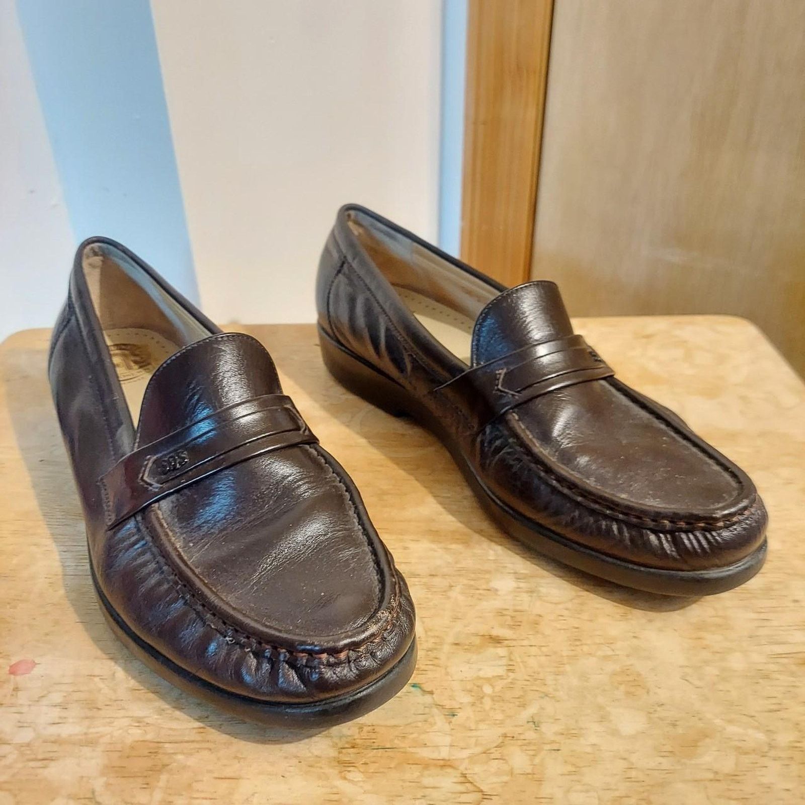 SAS SAS Ace Men's US 9.5 Brown Leather Casual Slip On Loafers Size US 9.5 / EU 42-43 - 2 Thumbnail