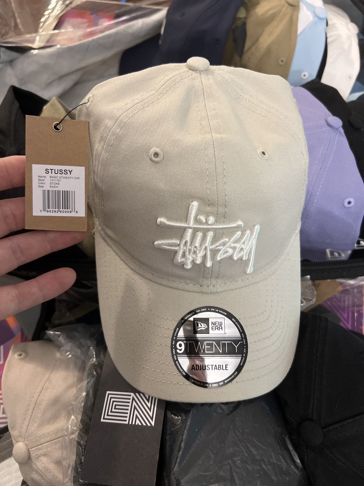 New Era × Stussy Stüssy New Era 9Twenty Basic Strapback Stone Size ONE SIZE - 3 Thumbnail