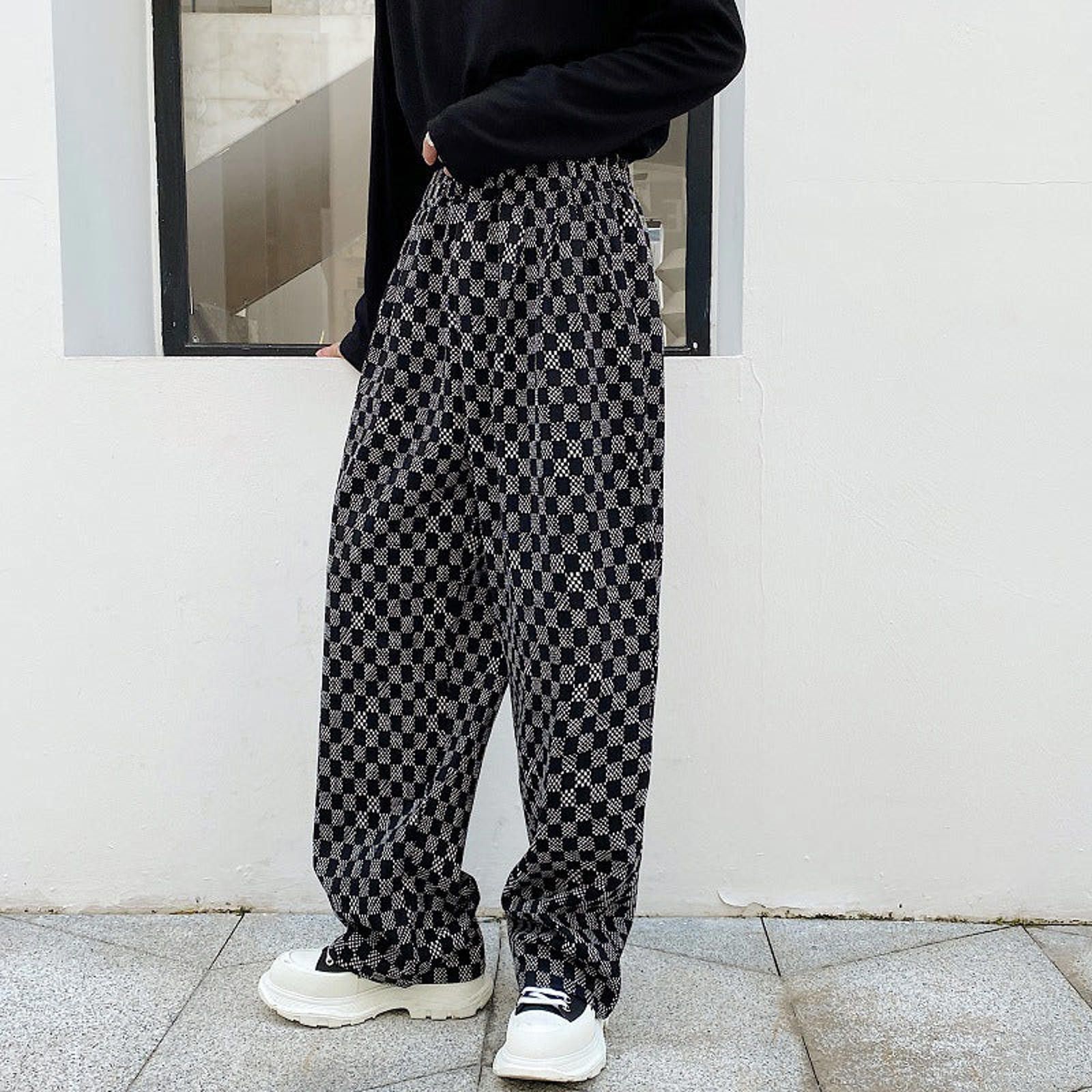 Vintage Black and Gray Checkered Baggy Jeans, Wide Leg Size US 32 / EU 48 - 2 Thumbnail