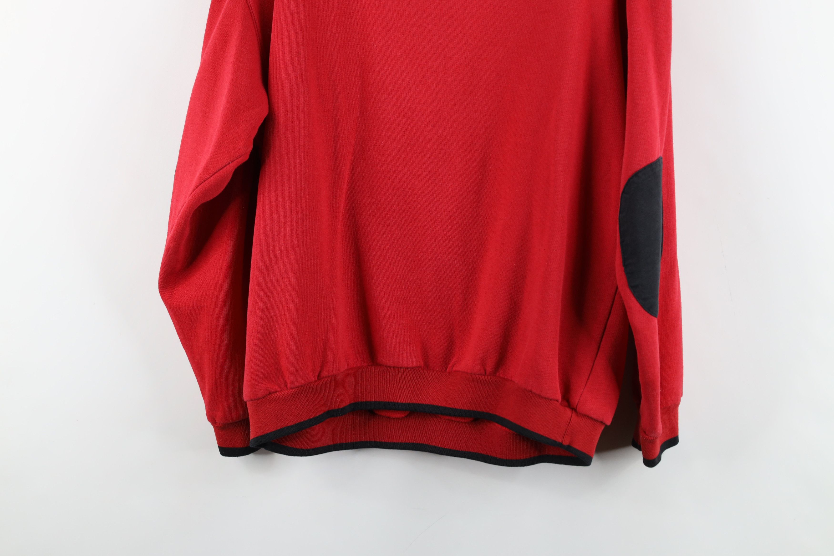 Disney × Vintage Vintage 90s Disney Mickey Mouse Elbow Patch Sweatshirt Red Size M / US 6-8 / IT 42-44 - 13 Thumbnail