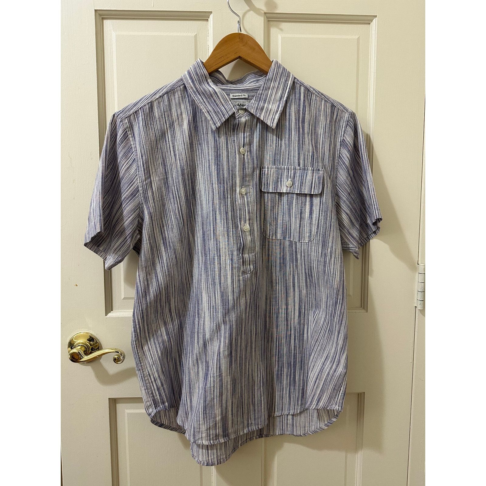 Bridge & Burn Bridge & Burn Gary Shirt Light Blue Space Dye popover M Size US M / EU 48-50 / 2 - 1 Thumbnail