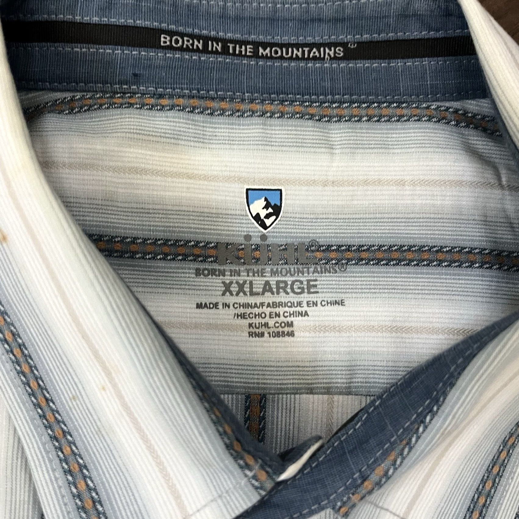 Vintage Kuhl Button-Up Shirt Mens 2XL Striped White Short Sleeve Casual Outdoor Hiking Travel Camp Regular Button-Up Collar Kuhl Logo Theme Outdoor Size US XXL / EU 58 / 5 - 3 Thumbnail
