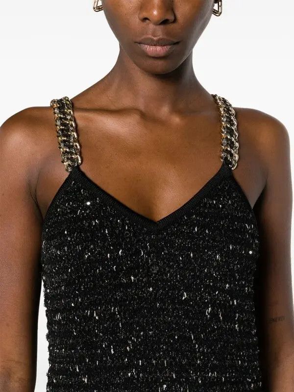 Balmain o1s1wg110825 Fringed Lurex Tweed Mini Dress in Black Size M / US 6-8 / IT 42-44 - 5 Thumbnail