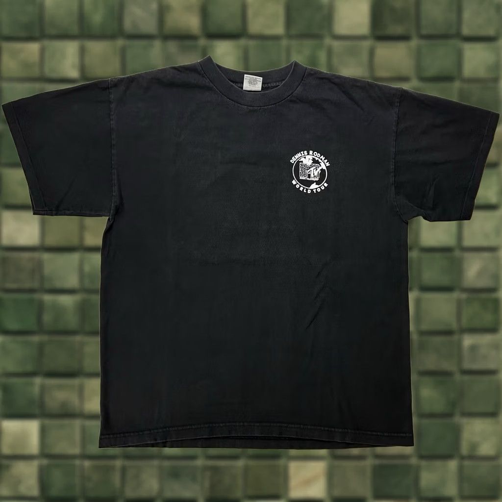 Vintage VINTAGE Dennis Rodman MTV World Tour Tee XL Black Rodman Rocks Promo Rare 90s Size US XL / EU 56 / 4 - 1 Thumbnail