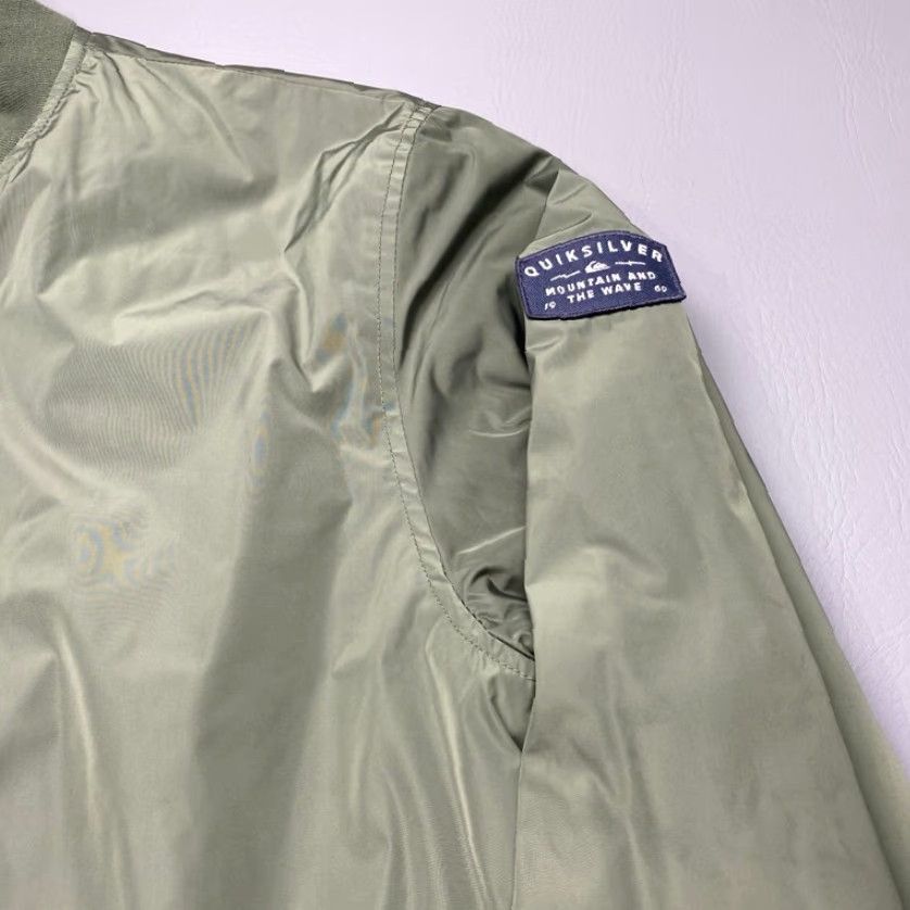 Quiksilver VINTAGE Quicksilver Boardriding Bomber Jacket Men's Large Olive Green Tiger Logo Inside Size US L / EU 52-54 / 3 - 7 Thumbnail