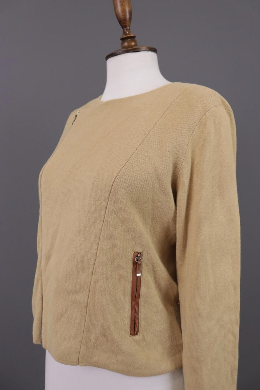 Lauren Ralph Lauren Lauren Ralph Lauren Beige Zip Knit Track Jacket Size M Size M / US 6-8 / IT 42-44 - 9 Thumbnail