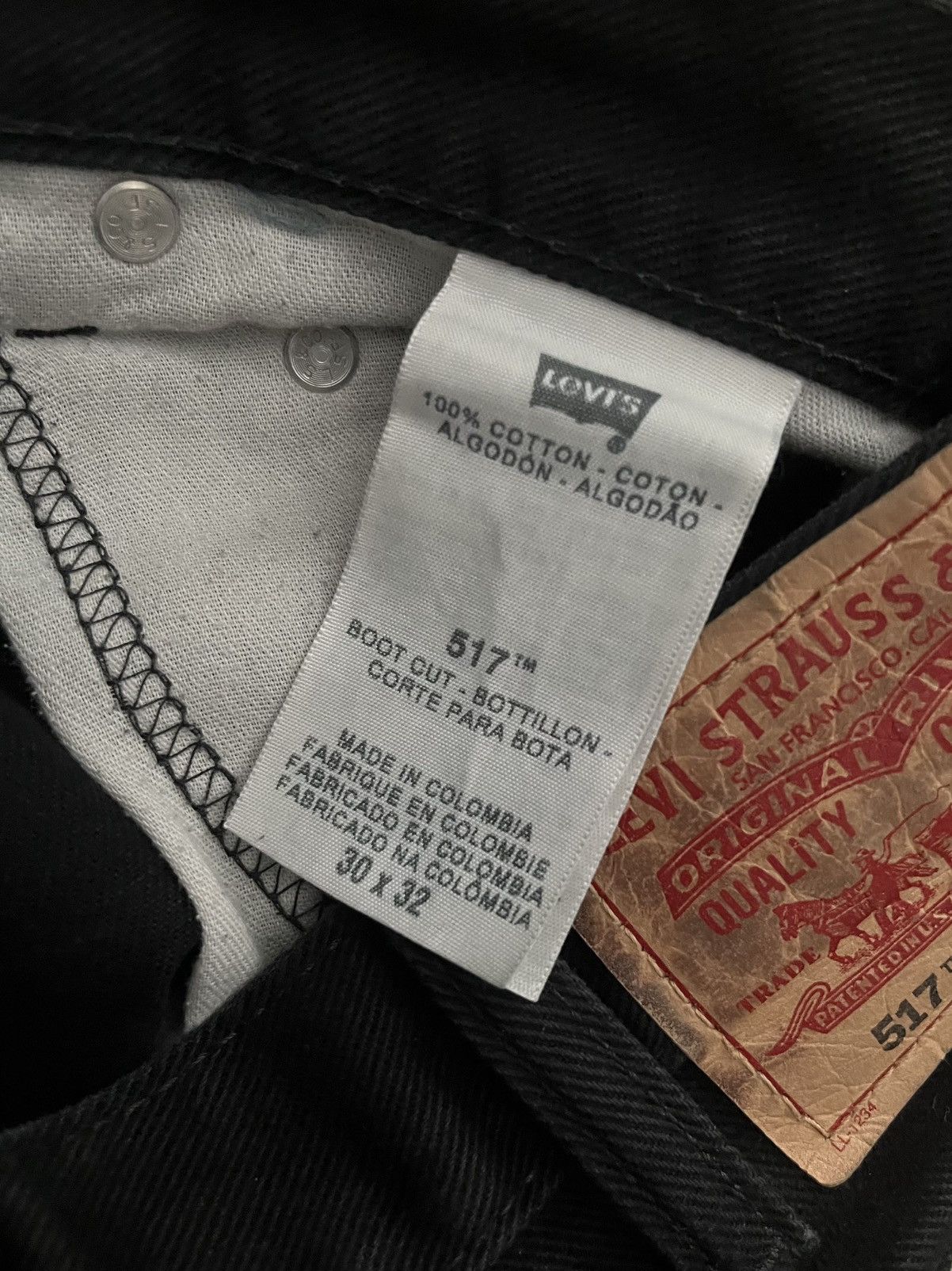 Levi's Black 517 Colombia 2012 1998 Size US 30 / EU 46 - 4 Thumbnail