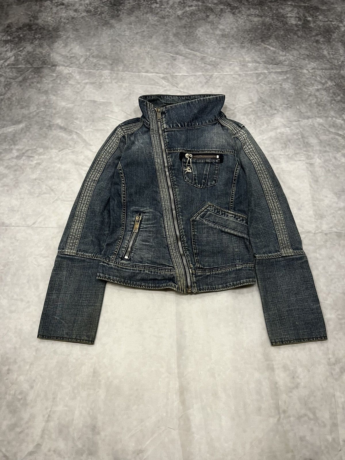 Diesel Very Rare Vintage Hight Neck Iconic Era Denim Jacket