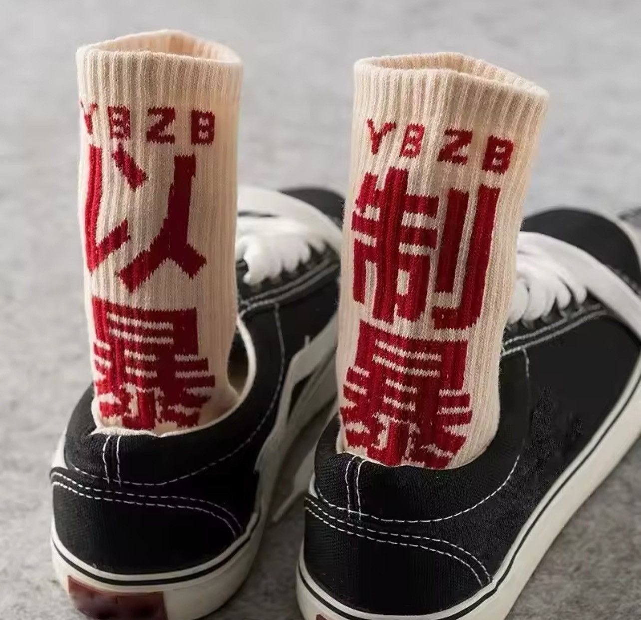 Converse × Happy Socks Hip Hop Chinese Characters Skateboard Cotton Socks (1 pairs) Size ONE SIZE - 1 Thumbnail