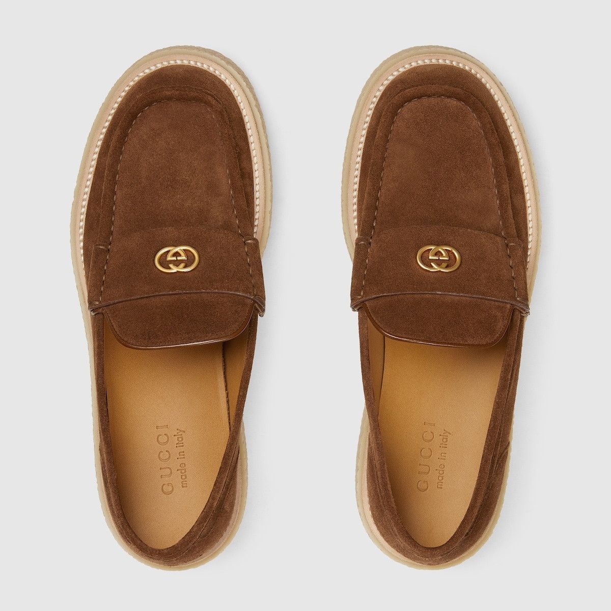 Gucci o1s1wg110425 Men's Loafers With Interlocking G in Brown Size US 7.5 / EU 40-41 - 5 Thumbnail