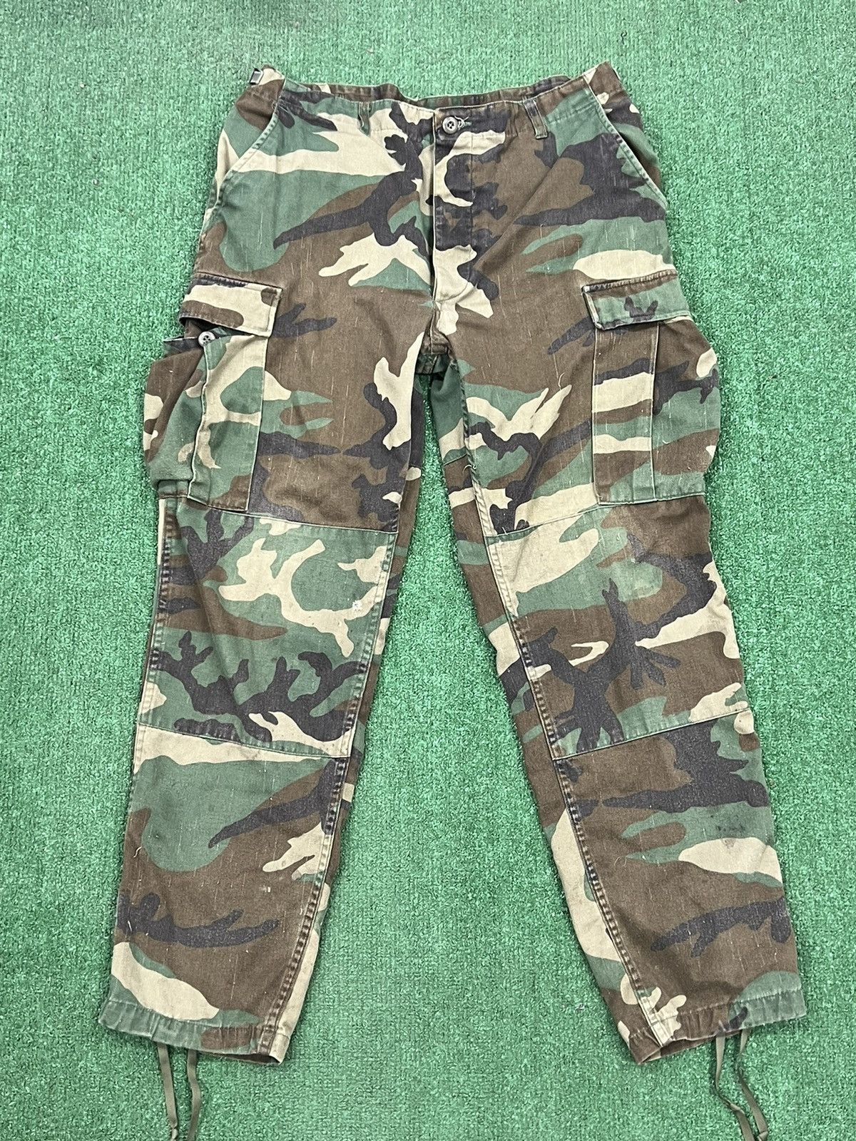 Vintage 90s Woodland Camo Cargo Double Knee Pants | Grailed