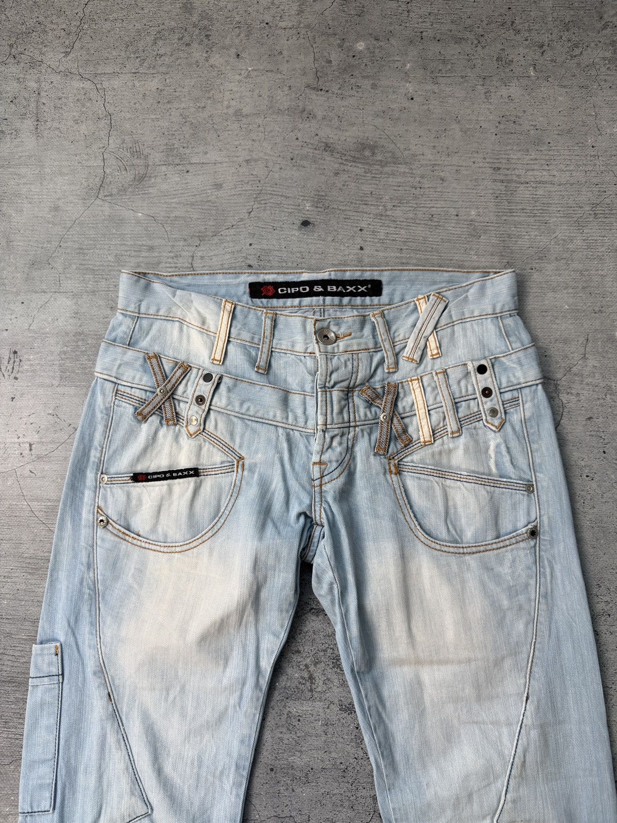 Japanese Brand Vintage Rap Style Cipo&Baxx Jeans Y2K Size US 29 - 4 Thumbnail