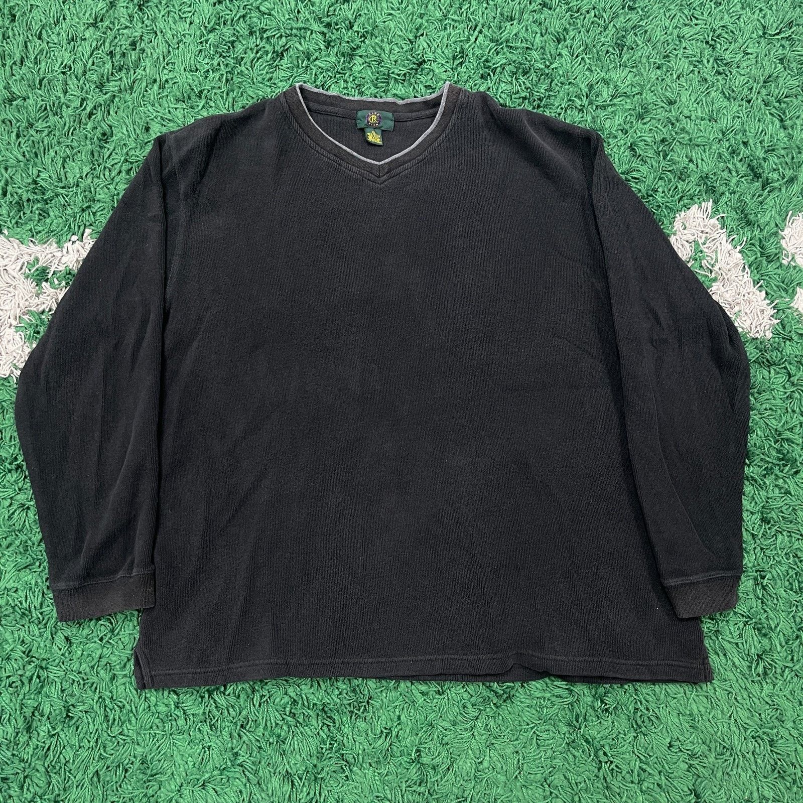 Club Room × Vintage Club Room V Neck Black Knit Sweater Pullover Size XL B10 Size US XL / EU 56 / 4 - 1 Thumbnail