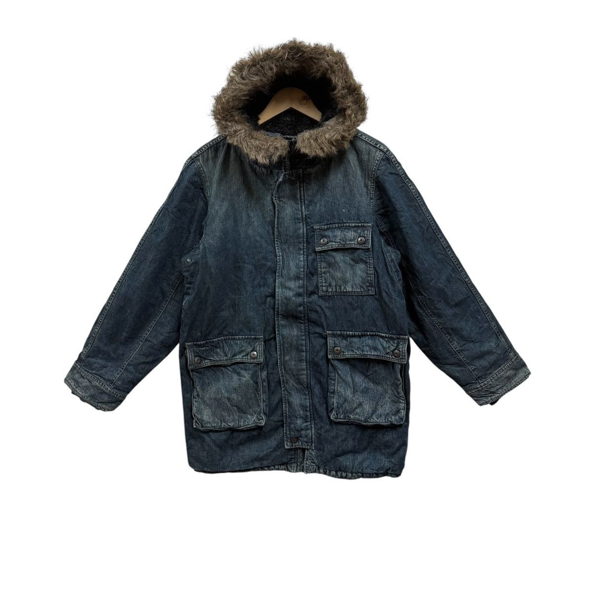 Johnbull Johnbull Fur Hoodie Denim Jacket Size US L / EU 52-54 / 3 - 1 Thumbnail